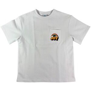 Snow Day Tee Shirt Men Small White Joy Club Rainbow Graphic Print Cotton Stretch
